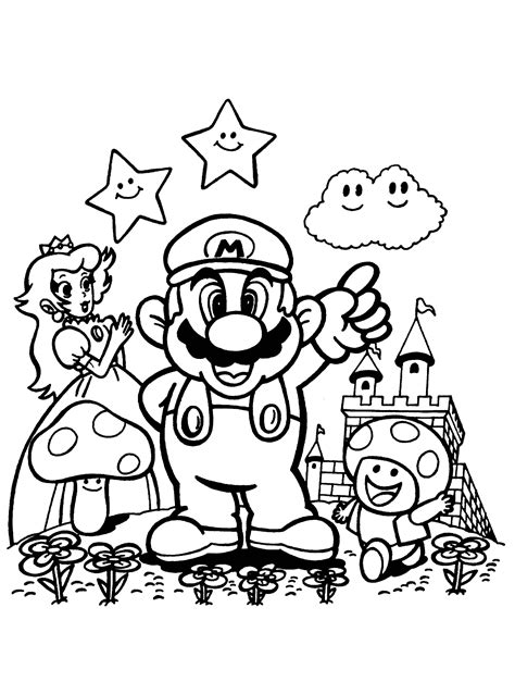 Mario Bros Y Sus Amigos Para Colorear Hongo Dibujos Mario Bros Para Colorear Imagenes Se