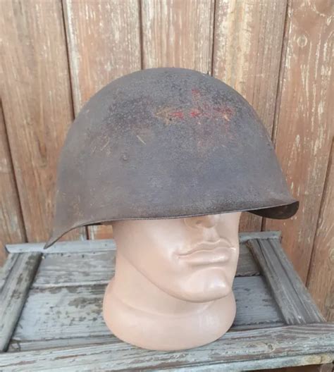 Original Military Helmet Ssh 40 Steel Ww2 Soviet Army Rkka Red Star