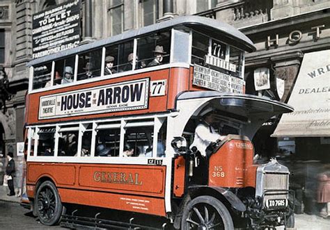Vintage Photos Of Buses In London Streets In The Early 20th Century