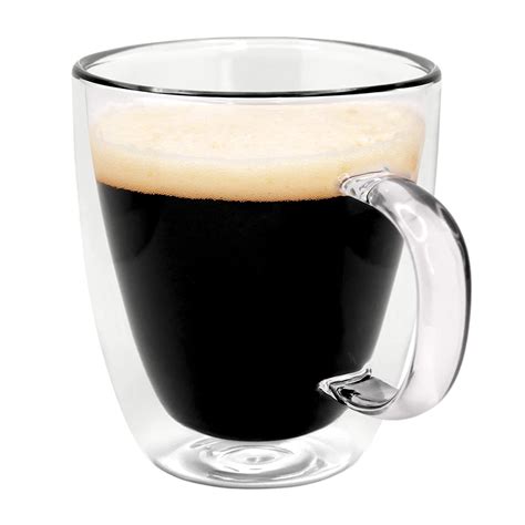 double wall glass mug extra large insulated coffee cup 16 oz 450ml ebay