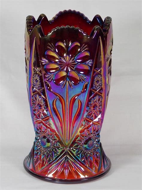 Circa 1970s Imperial Four Seventy Four 474 Ruby Sunset Flower Vase