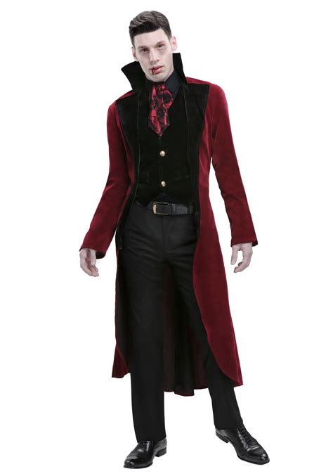 halloween costume for men cosplay outfit adult dracula vampire costumes black faux leather mens