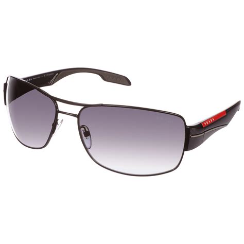 Prada sunglasses pr 18us 4bk5o0 53 black/ivory/silver frame | silver mirror grey lens. Prada Ps53ns 7ax5w1 Sport Polarised Sunglasses in Black ...