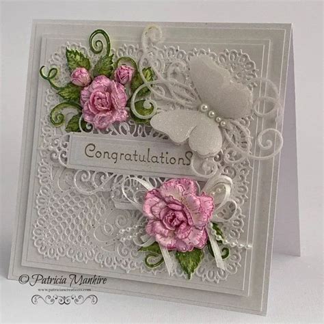 Elegant Wedding Card With Roses And A Butterfly Patricias Creative