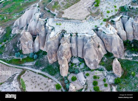 Aerial View Over The Cappadocian Landscape Turkey Stock Photo Alamy
