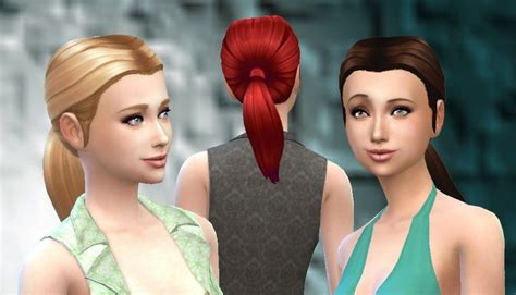 Trendy Low Ponytail Hairstyle For Sims 4