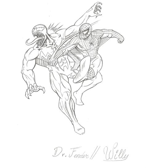 Imagenes De El Hombre Araña Vs Venom Para Colorear - Impresion gratuita