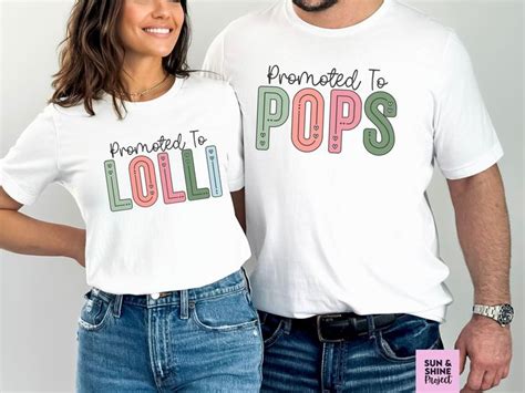 Lolli Shirt For Grandma Pops Shirt For Grandpa Promoted To Lolli And