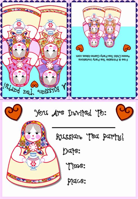 Free And Printable Tea Party Invitations Russian Party Invitation 3a Russian Party Russian Tea