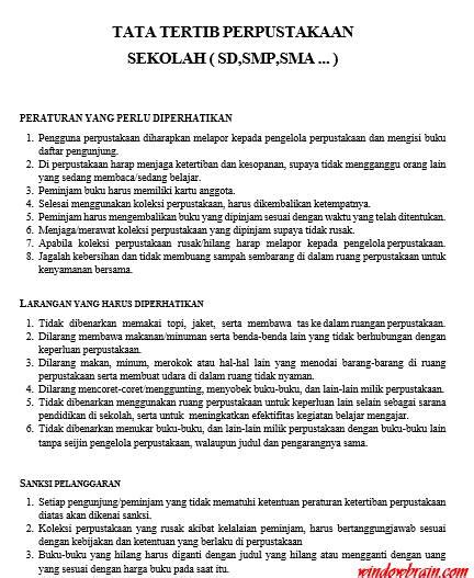 Berikut ini adalah berkas contoh profil perpustakaan sekolah. Contoh Tata Tertib Perpustakaan Sekolah (SD, SMP, SMA ...