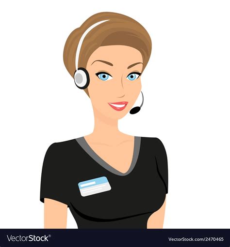Female Call Centre Operator Isolated Royalty Free Vector
