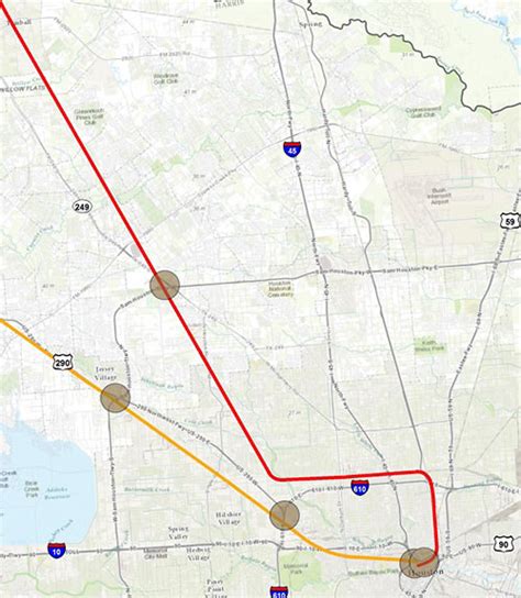 Texas High Speed Rail Route Ladermass