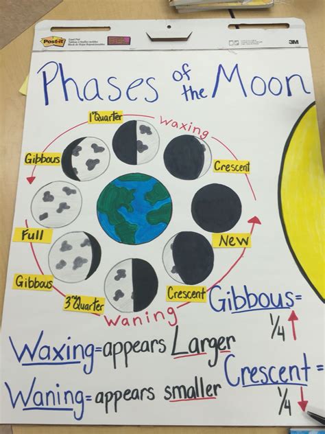 Phases Of The Moon Anchor Chart 4th Grade Fourth Grade Science First