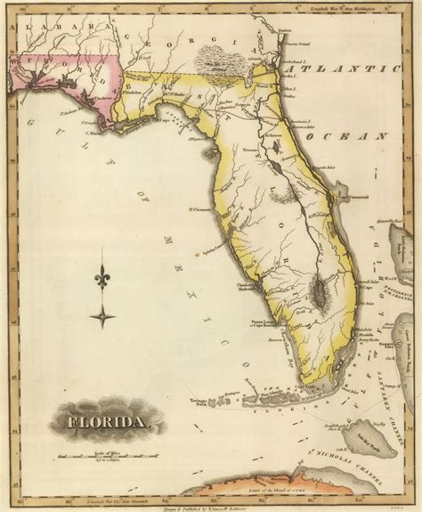 Florida Historical Vintage State Map Map Of Florida F