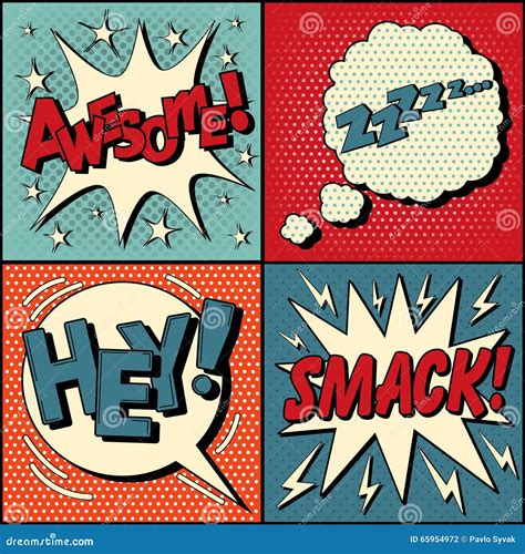 Set Of Comics Bubbles In Pop Art Style Stock Vector Illustration Of