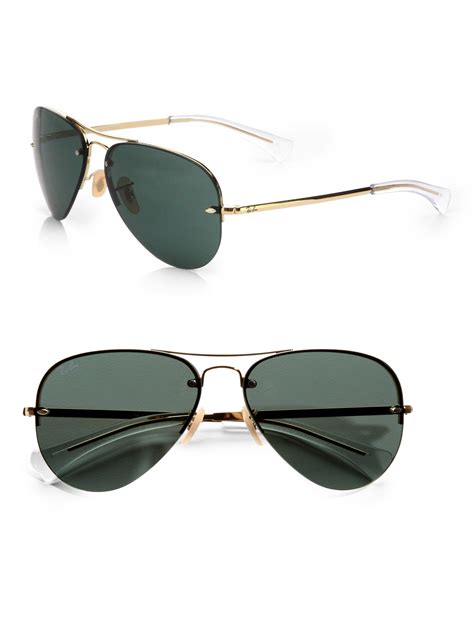 Lyst Ray Ban Original Polarized Aviator Sunglasses In Green