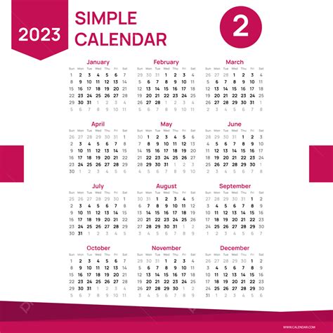 Simple Modern 2023 Calendar Design Template Calendar Planner 2023