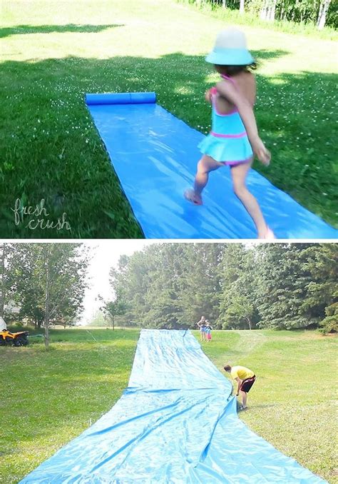 Diy A Giant Slip N Slide Giant Slip And Slide Homemade Slip And