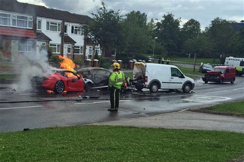 Pictures Porsche Bursts Into Flames After Birmingham Crash Express