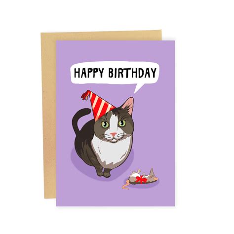 Cat Birthday Card Funny Cat Birthday Card 30th Birthday Card Etsy