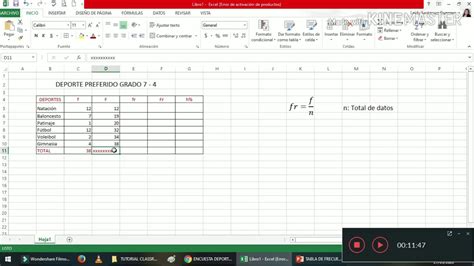 Tabla De Frecuencias En Excel Youtube