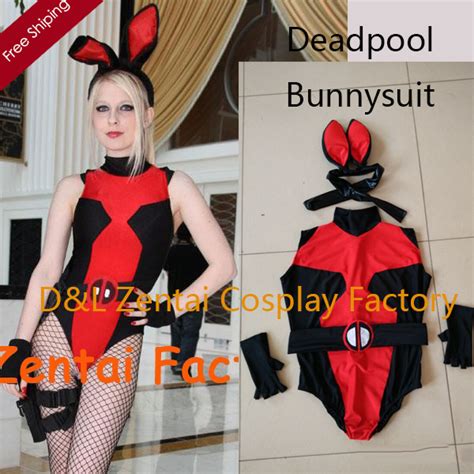 Free Shipping Dhl Real Photo Sexy Bunnysuit Deadpool Zentai Catsuits