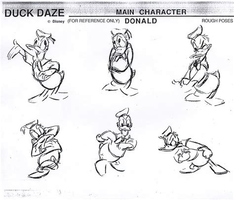 Traditional Animation — Donald Duck Rough Poses From The Disney