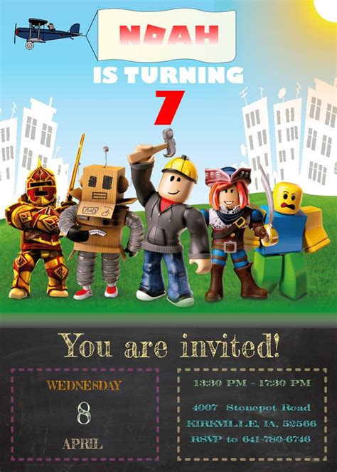 Form as well as the pdf and editable file of the lego certificate! Roblox Birthday Invitation Custom Boy Roblox Editable ...