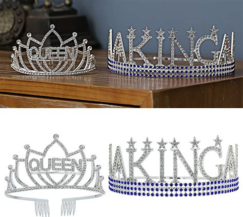 King S And Queen S Royal Crowns Wedding Crown Prom Accessories Silver） Amazon Ca Office Products