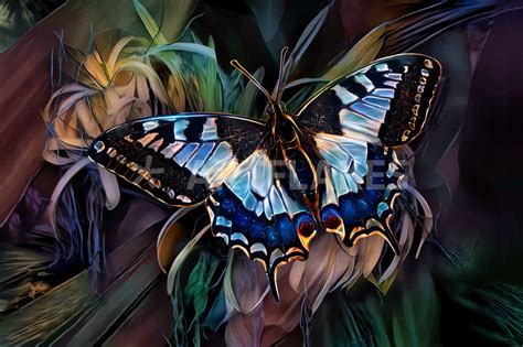 Alighted Swallowtail Butterfly Digital Art Als Poster Und Kunstdruck