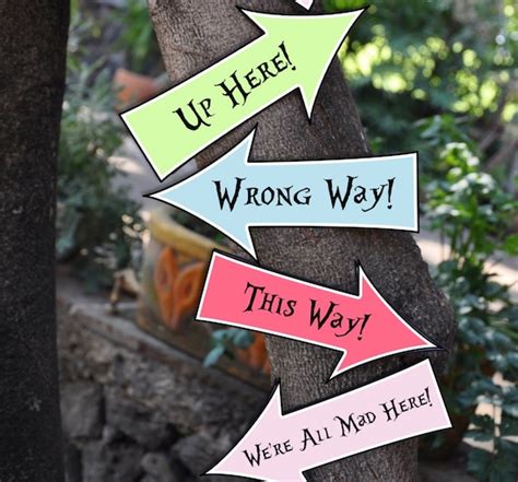 Alice In Wonderland Mad Hatter Tea Party Arrow Signs This Way That