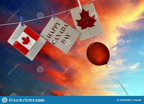 Happy Canada Day Holiday Greeting Cards With Canadian Flag And Maple