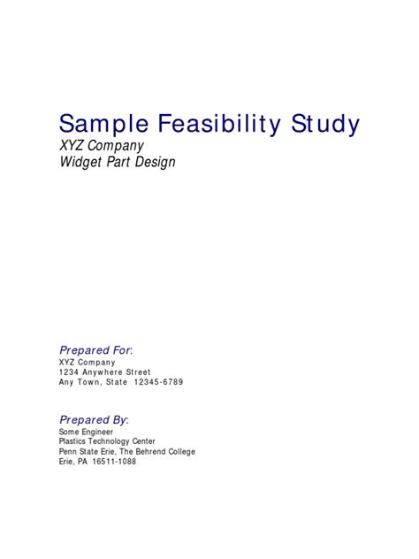 Feasibility Study Example Pdf Nature