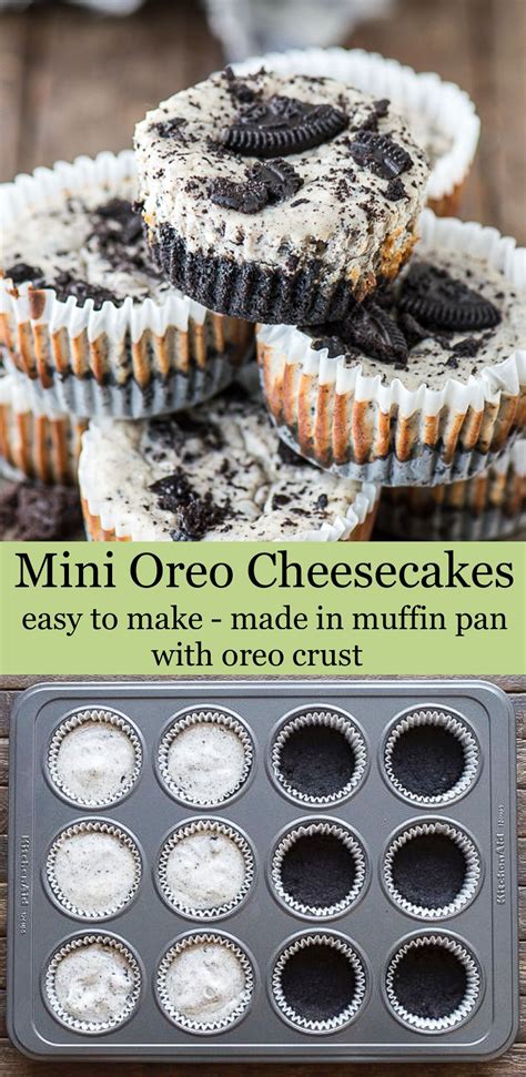 Mini Oreo Cheesecakes | Mini oreo cheesecake, Oreo cheesecake recipes, Oreo cheesecake cupcakes