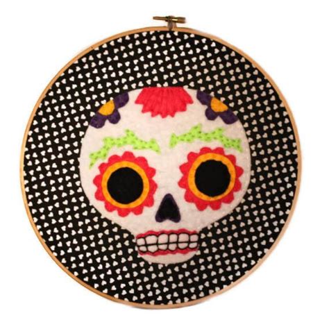 Sugar Skull Embroidery Hoop Art By Studiolongoria On Etsy 3000 With