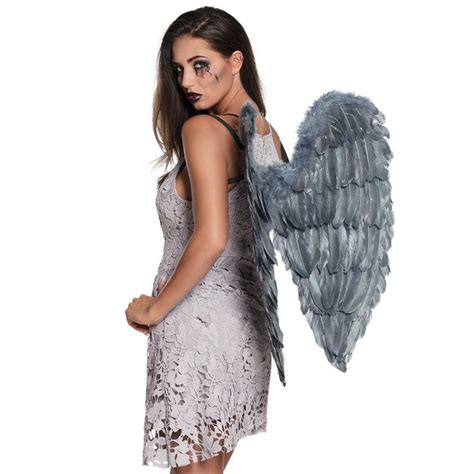 Fallen Angel Grey Wings 65cm Angel Costume Angel Fancy Dress