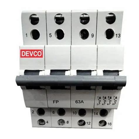 Devco Manual Four Pole Mcb Changeover Switch 63a For Industries