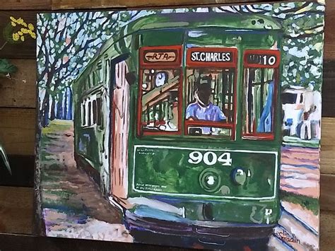 Leslie Lawrence Spradlins Art St Charles Street Trolley 36 X 24
