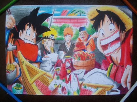Goku Naruto Ichigo And Luffy By Vitorsantos18 On Deviantart