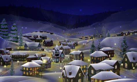 Wallpaper Night City Snow Christmas Holiday 1920x1150 1059286