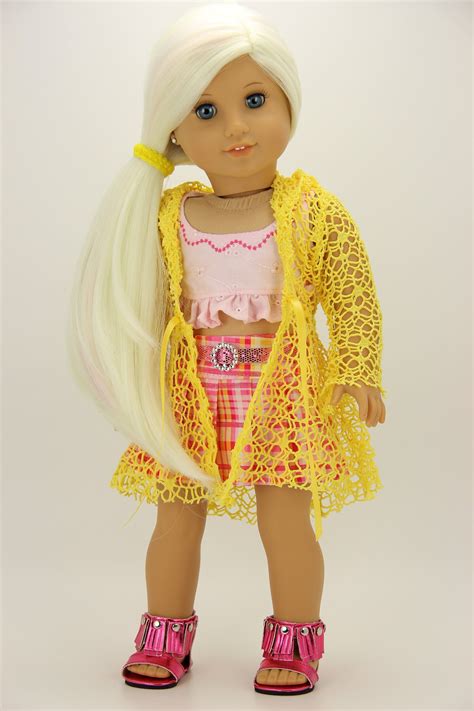 handmade 18 inch doll clothes yellow and pink 5 piece etsy