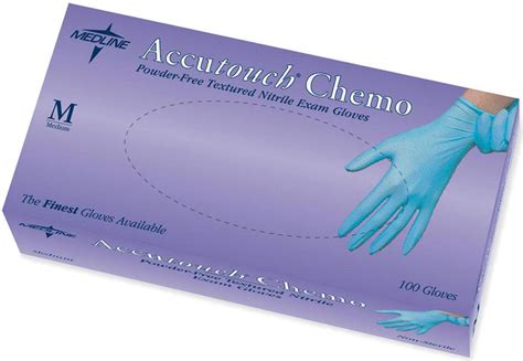 Medline Accutouch Chemo Nitrile Exam Gloves Blue M 1000ct