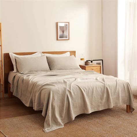 Bedsure 100 Linen Bed Sheets California King Size Deep Pocket Cal