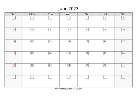 2023 June Calendars Printablecalendar4ucom