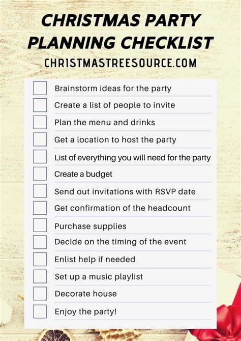 Christmas Party Planning Checklist For 2019 Free Printables Party