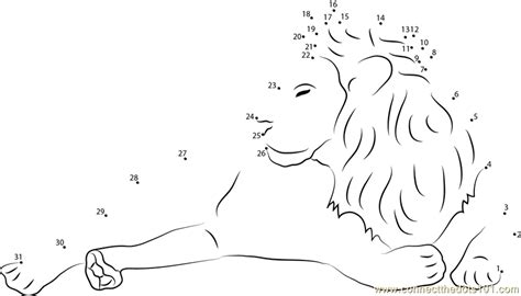 Lion Sleeping Dot To Dot Printable Worksheet Connect The Dots Images