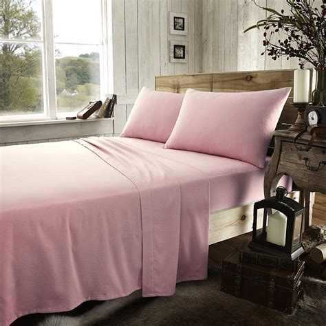Rohi Pink Double Fitted Sheet Cm Deep Brushed Cotton Stain And Wrinkle