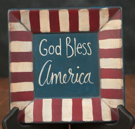 God Bless America Hand Painted Plate By Our Backyard Studios In Mill