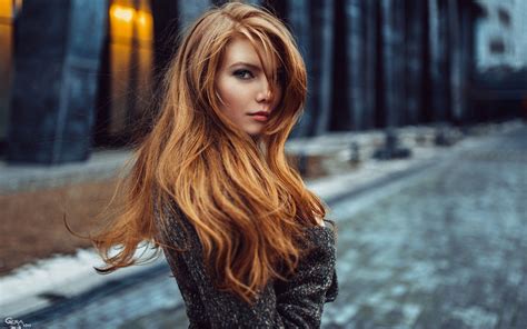 face, Blurred, Women, Redhead, Model, Long hair, Women ...