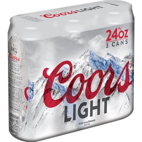 Coors Light Lager Beer 3 Pack 24 Fl Oz Cans 42 Abv Beer